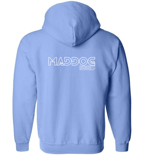 White Maddog1885 Zip-Up Hoodie