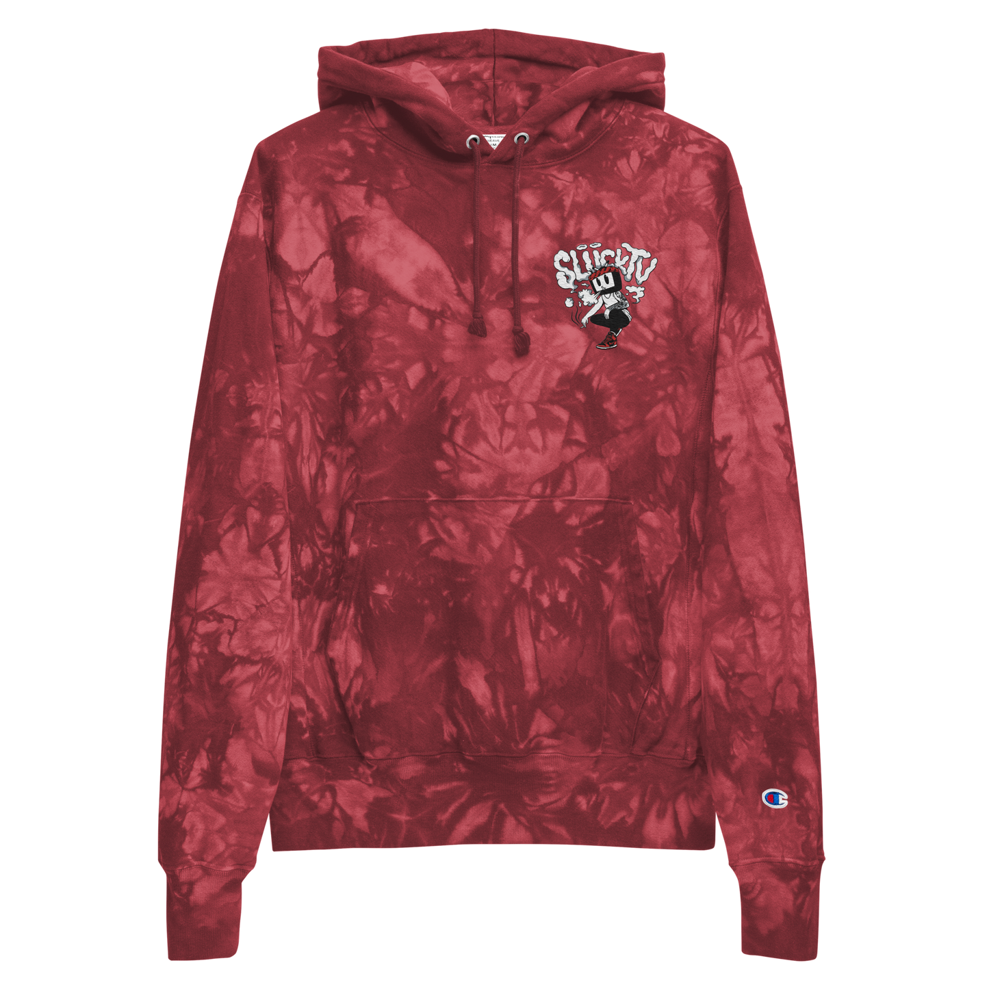 SliickTV Embroidered Champion tie-dye hoodie