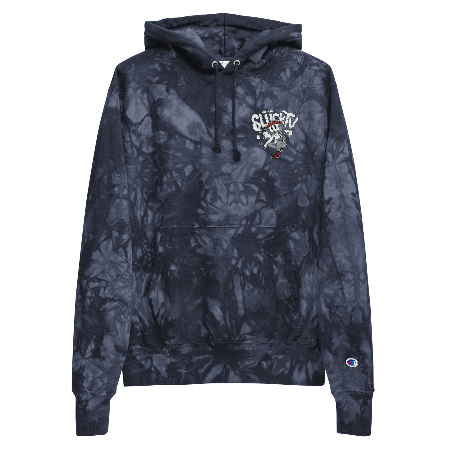 SliickTV Embroidered Champion tie-dye hoodie