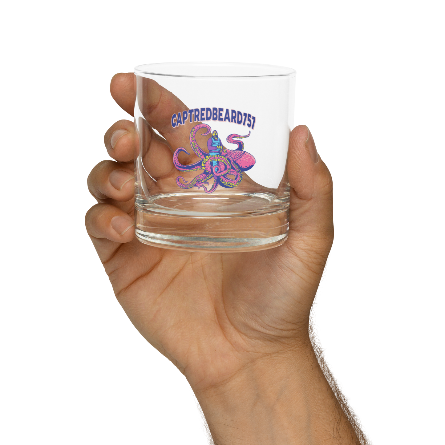 CaptRedBeard757 On The Rocks Whiskey Glass