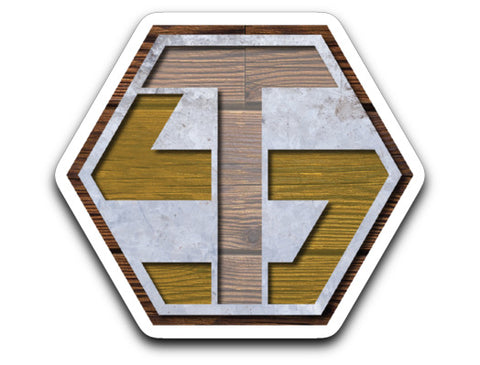 Tater And Smitch Woodgrain Sticker