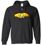 CheddarYikes Ripped Zip-Up Hoodie