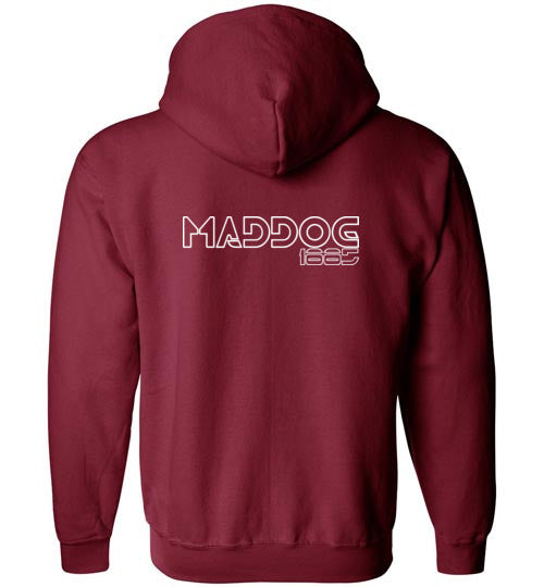 White Maddog1885 Zip-Up Hoodie