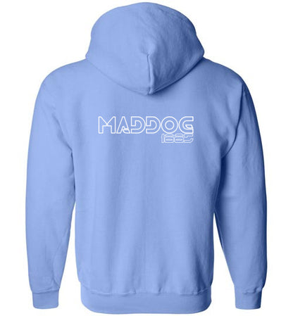 White Maddog1885 Zip-Up Hoodie