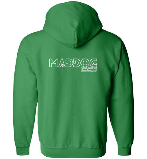 White Maddog1885 Zip-Up Hoodie