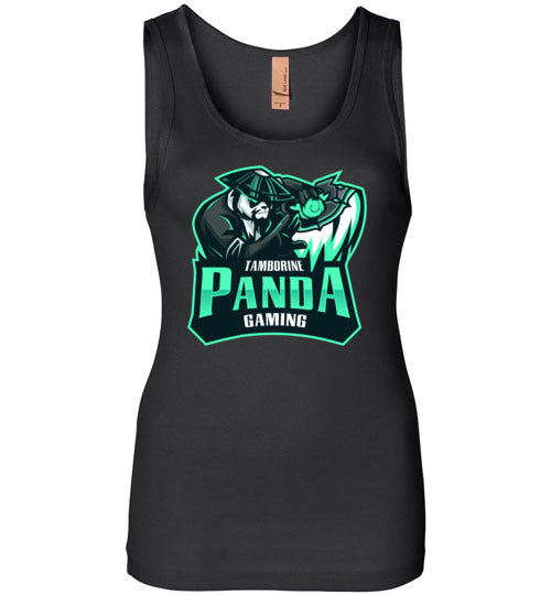 Tamborine Panda Gaming Logo Ladie's Tank