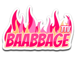 Baabbage Pink Flame Sticker