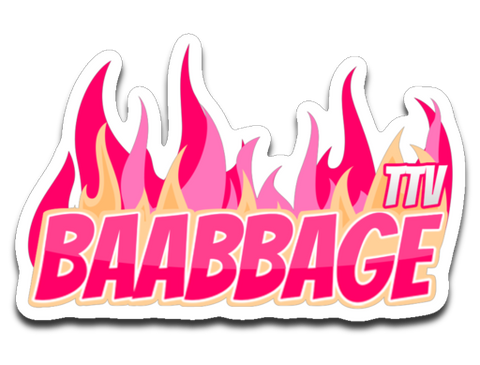 Baabbage Pink Flame Sticker