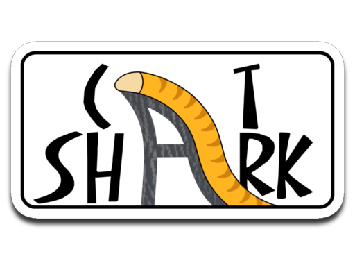 Tater & Smitch Cat Shark Sticker