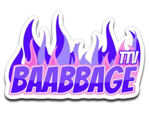 Baabbage Purple Flame Sticker