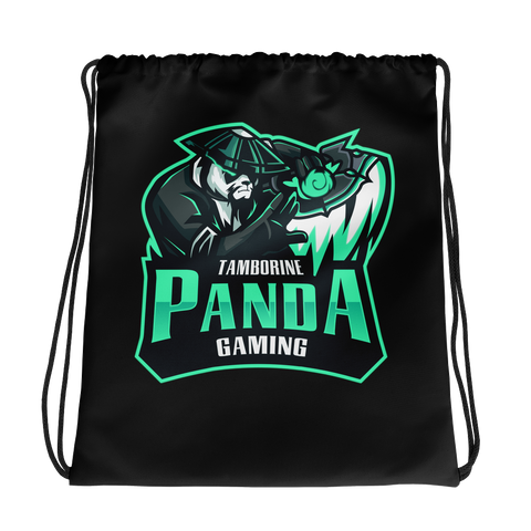Tamborine Panda Gaming Drawstring Bag