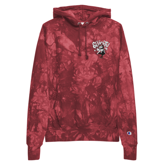 SliickTV Embroidered Champion tie-dye hoodie